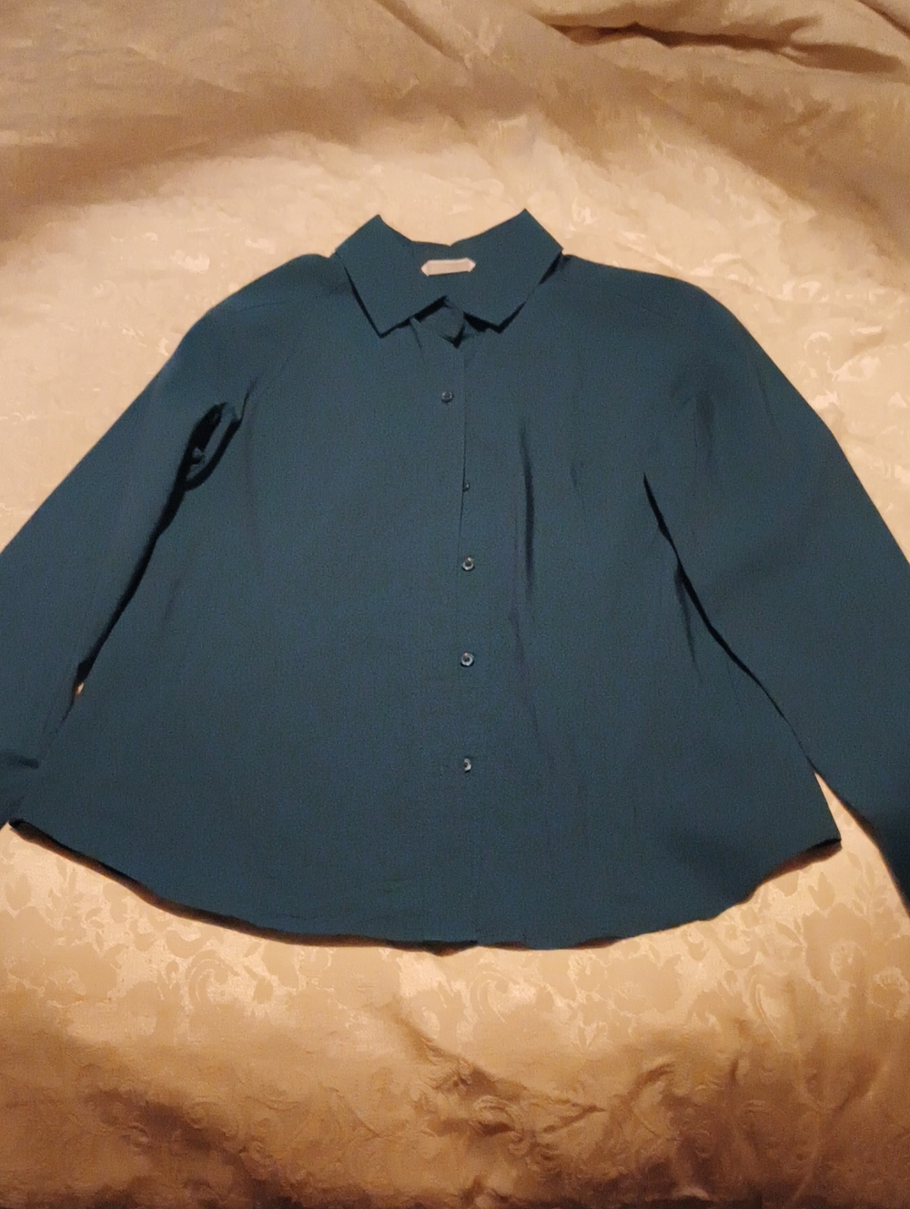 New York & Company Teal Button-Down Shirt